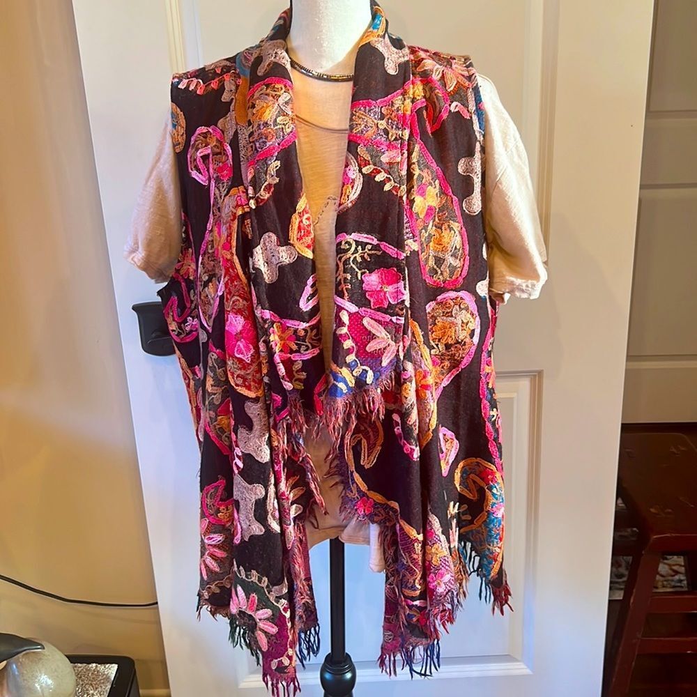 ANU 100% Wool Embroidered Vest